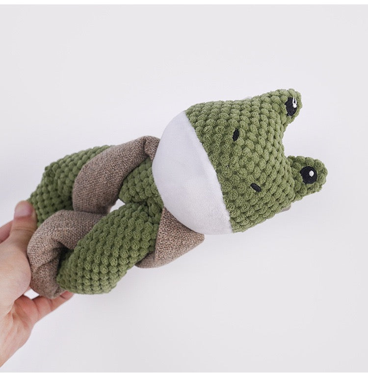 🧸 🐸Animal Knot Plush Toy | Durable Chew Toy for Dogs (Frog & Bear Variants) - DD PET