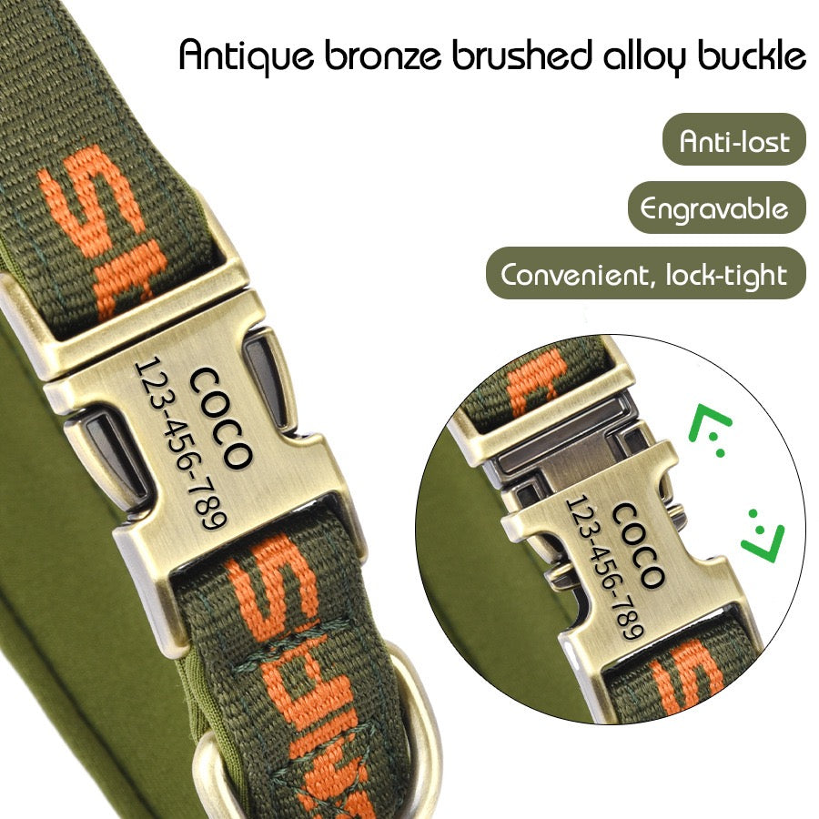Personalised Engraveable Clip Dog Collar – Adjustable & Quick-Release - DD PET