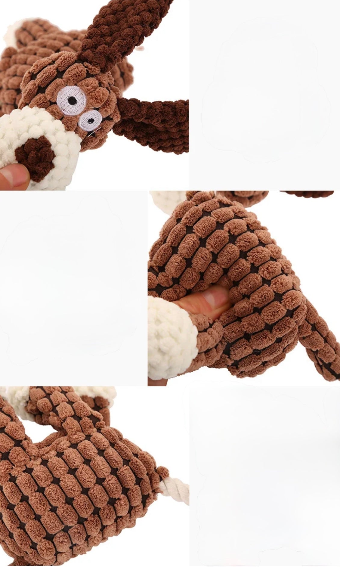 🐶 Plush Squeaky Dog Toy – Durable Corduroy Chew Companion - DD PET