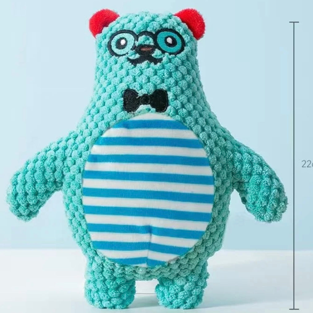 ๐ถ Plush Squeaky Dog Toys โ Fox, Bear & Frog - DD PET