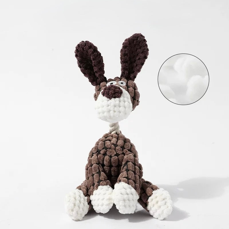 🐶 Plush Squeaky Dog Toy – Durable Corduroy Chew Companion - DD PET