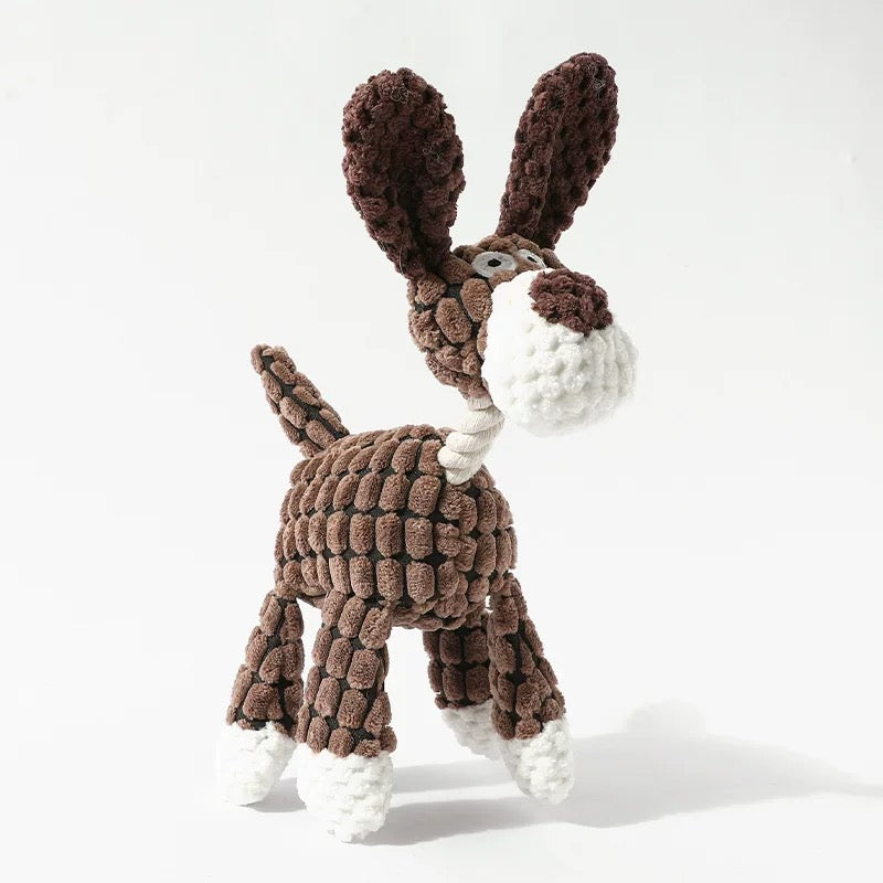 🐶 Plush Squeaky Dog Toy – Durable Corduroy Chew Companion - DD PET