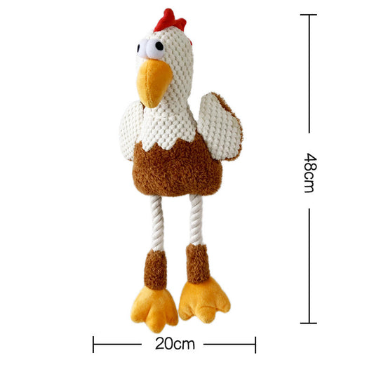 Plush Chicken Rope Dog Toy – Fun & Durable Interactive Playtime - DD PET