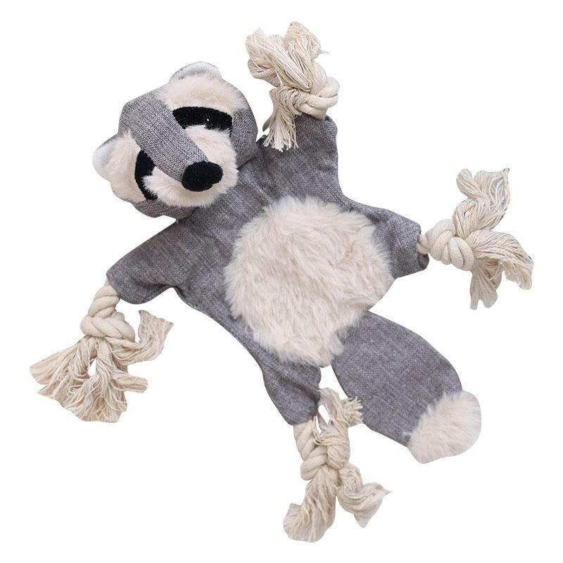 πΏπ¦π¦π» Plush Forest Friends Rope Toys β Fox, Squirrel, Raccoon&Bear - DD PET