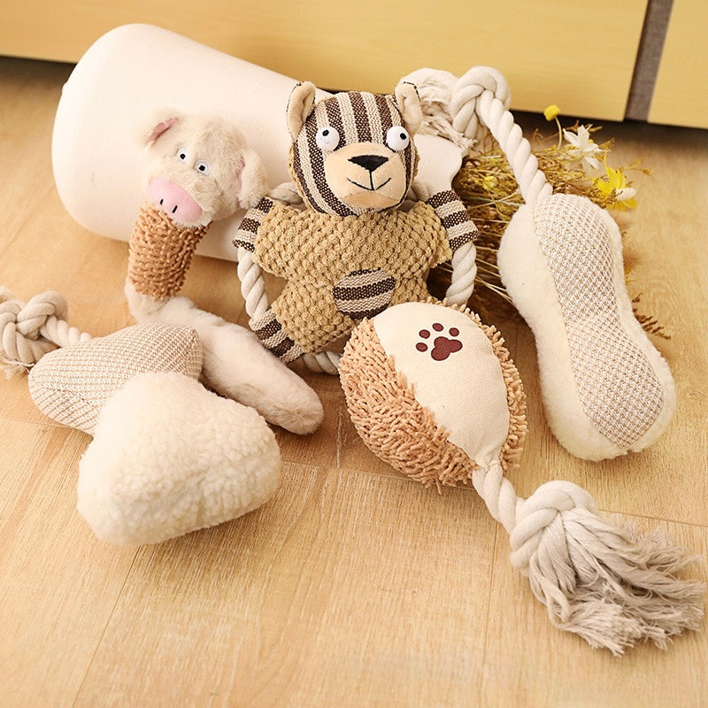 š§µ Natural Fabric Rope Dog Toys š¶ | Tug, Chew & Playtime Fun! - DD PET