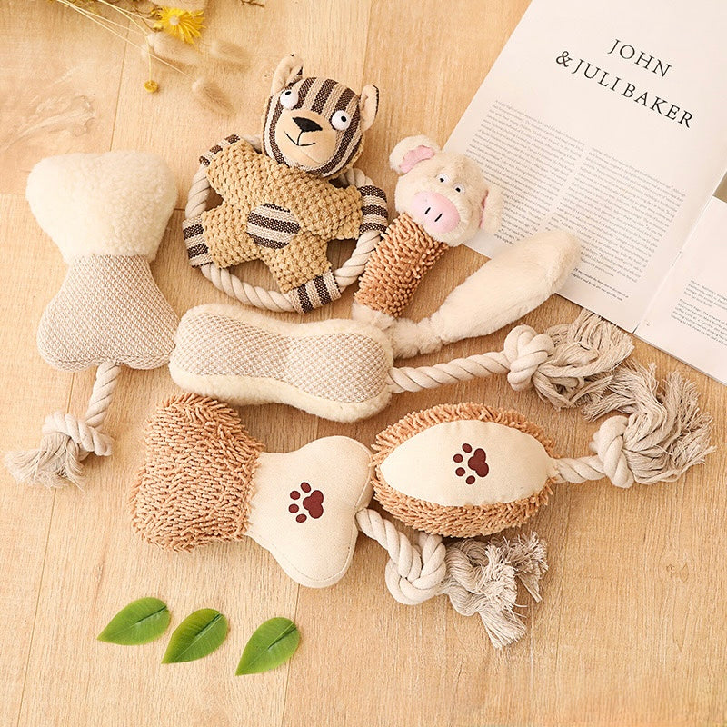 š§µ Natural Fabric Rope Dog Toys š¶ | Tug, Chew & Playtime Fun! - DD PET
