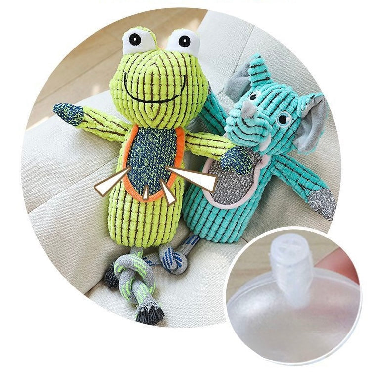 ππΈ Bright Animal Squeaky Plush Dog Toy | Crinkle, Chew & Tug Fun! - DD PET