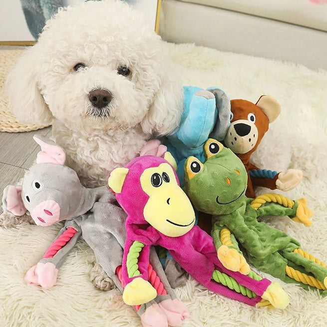 🐸🐻🦊Animal Rope Plush Toy for Dogs | Soft, Durable & Tug-Ready! - DD PET