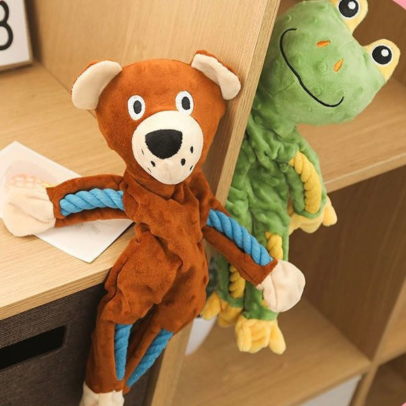 🐸🐻🦊Animal Rope Plush Toy for Dogs | Soft, Durable & Tug-Ready! - DD PET