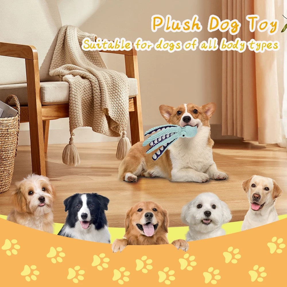 Plush Octopus Dog Toy with Squeaker – Soft, Durable & Fun for Chewers - DD PET