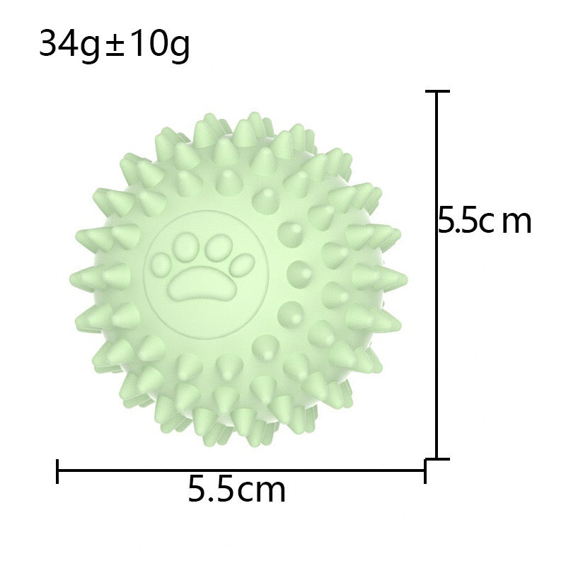 πΎ Paw Print Spiky Dog Ball Toy | TPR Chew Ball for Small Dogs & Puppies - DD PET
