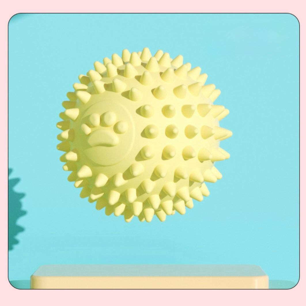 πΎ Paw Print Spiky Dog Ball Toy | TPR Chew Ball for Small Dogs & Puppies - DD PET