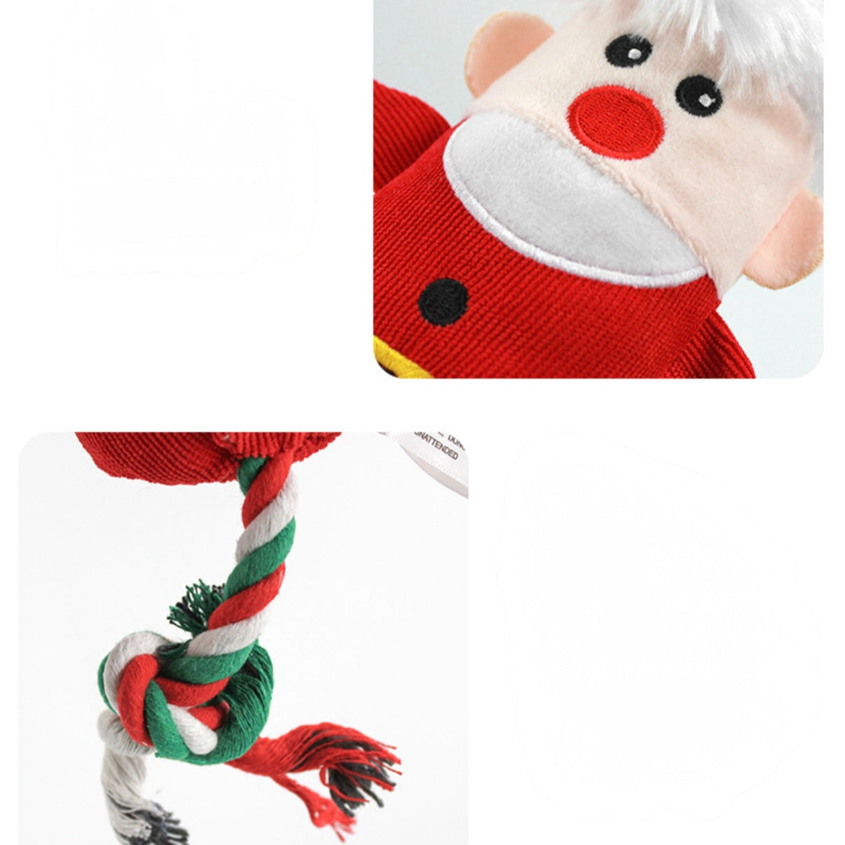 🎅 🦌Christmas Squeaky Rope Dog Toy | Santa & Reindeer Variants - DD PET