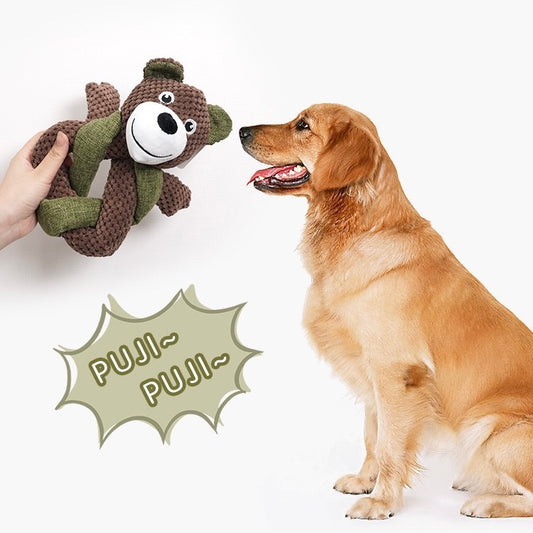 🧸 🐸Animal Knot Plush Toy | Durable Chew Toy for Dogs (Frog & Bear Variants) - DD PET