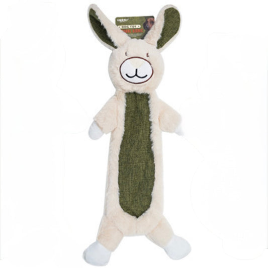 🐰 Flat Plush Squeaky Dog Toy | Rabbit & Sloth Variants - DD PET