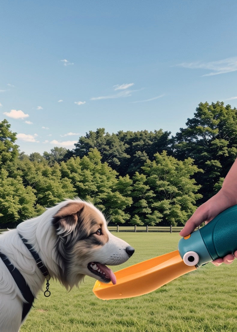 Parrot Design Pet Water Bottle โ 480ml Portable Leak-Proof Dog Travel Dispenser