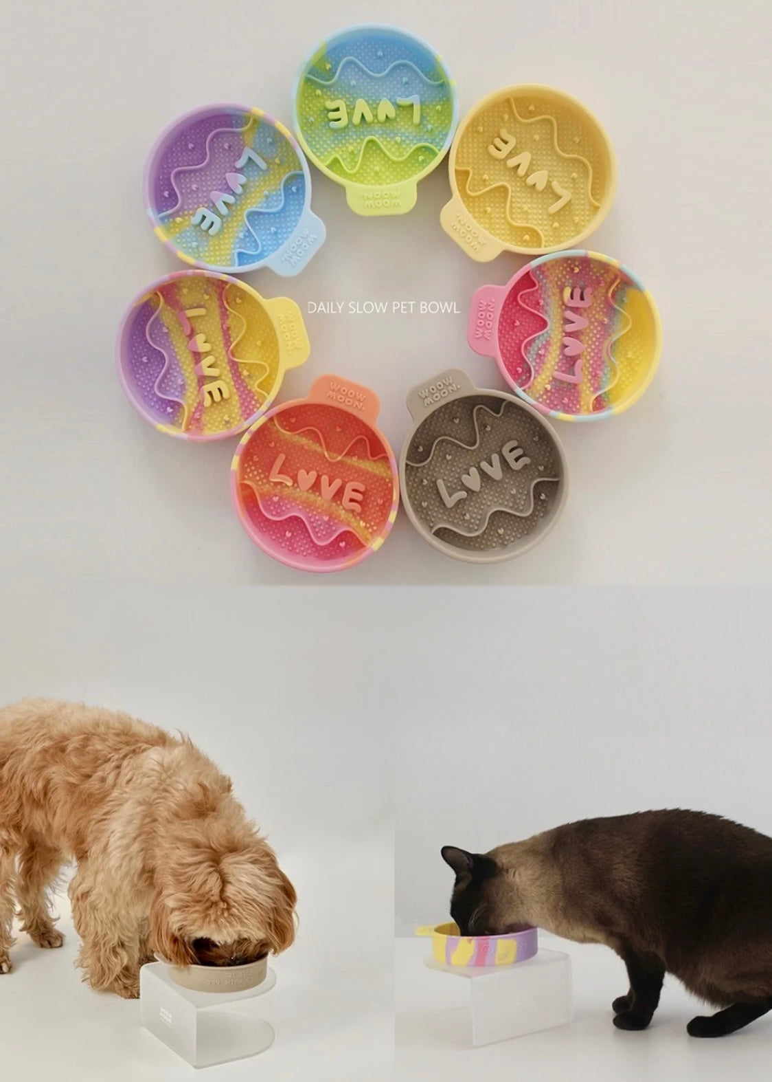 Colourful Silicone Slow Feeder Bowl for Dogs & Cats – Anti-Slip, Dishwasher Safe, Multiple Colours