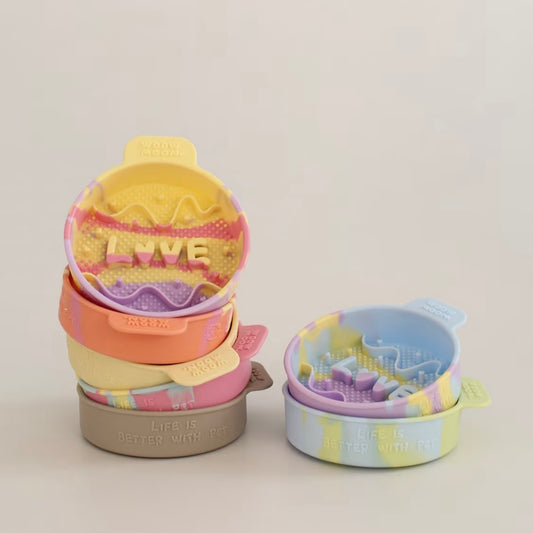 Colourful Silicone Slow Feeder Bowl for Dogs & Cats – Anti-Slip, Dishwasher Safe, Multiple Colours