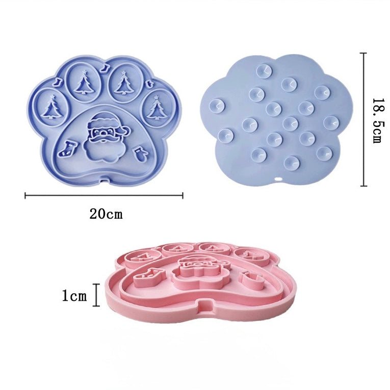 Silicone Dog Lick Mat – Suction Cup Feeding Plate for Anxiety Relief & Enrichment