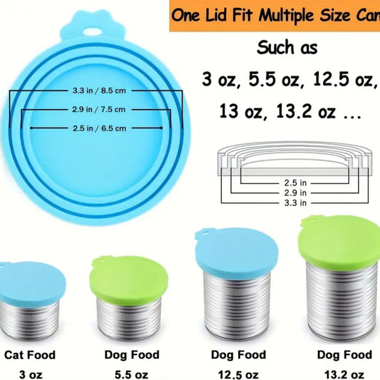 Silicone Pet Food Can Lids – Universal Seal Cover for 6.5/7.5/8.5cm Cans | Reusable & Dishwasher Safe
