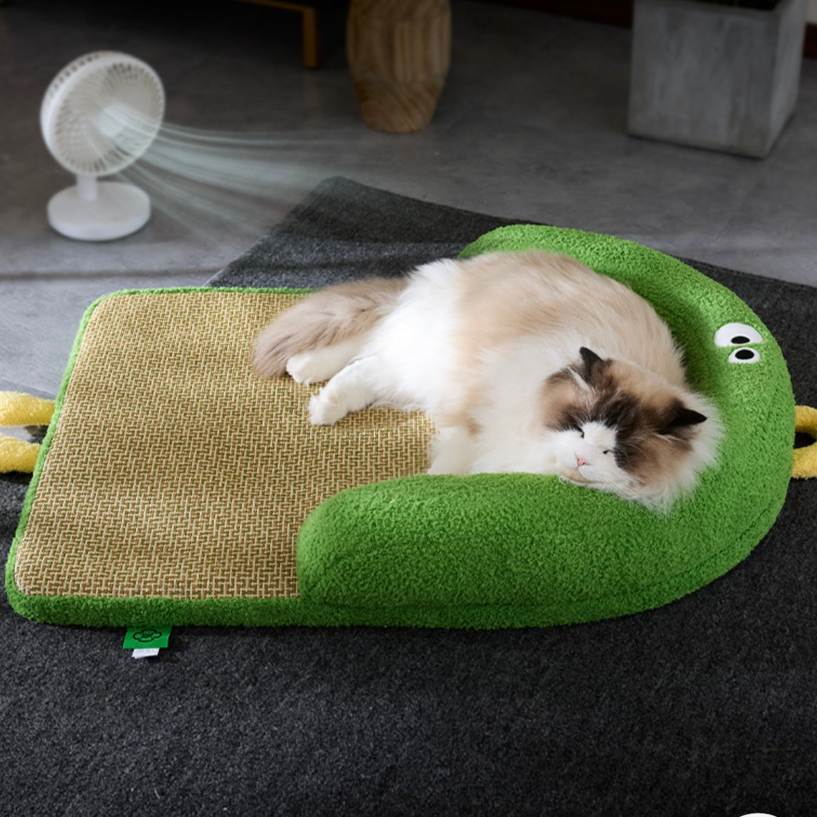 Summer Cooling Dog/Cat Bed – Woven Bed with Raised Bolster for Small to Medium Pets