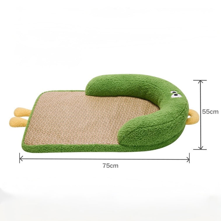 Summer Cooling Dog/Cat Bed – Woven Bed with Raised Bolster for Small to Medium Pets