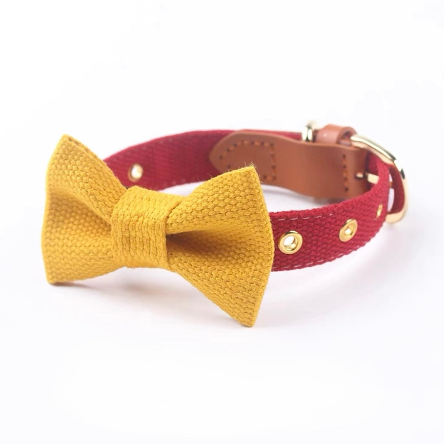 Luxury Bow Tie Dog Collar and Leash – Elegant & Adjustable