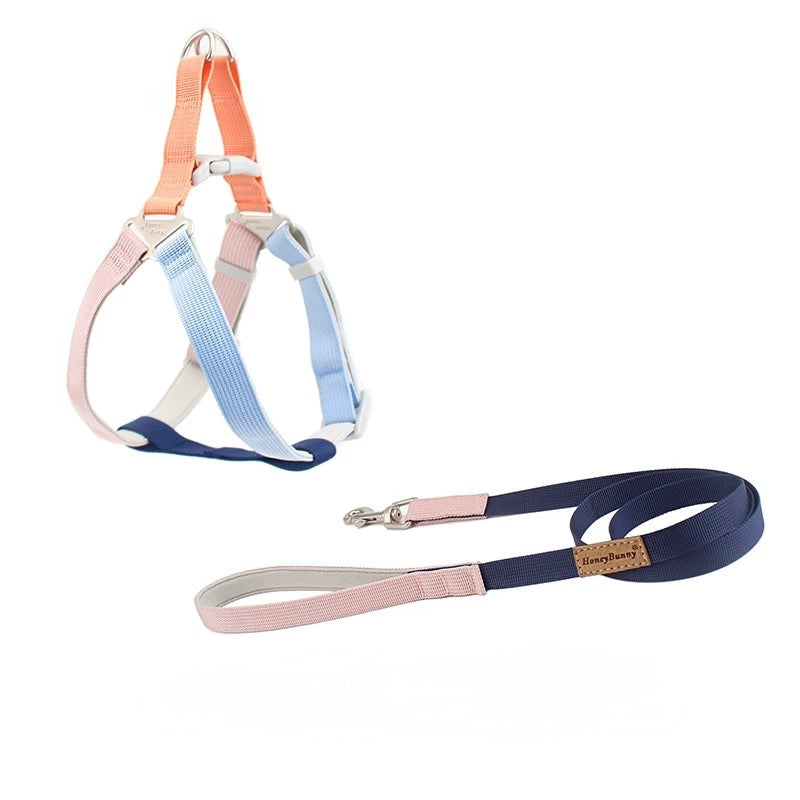 Breathable Y-Shaped Dog Harness & Leash Set β Colourful Design
