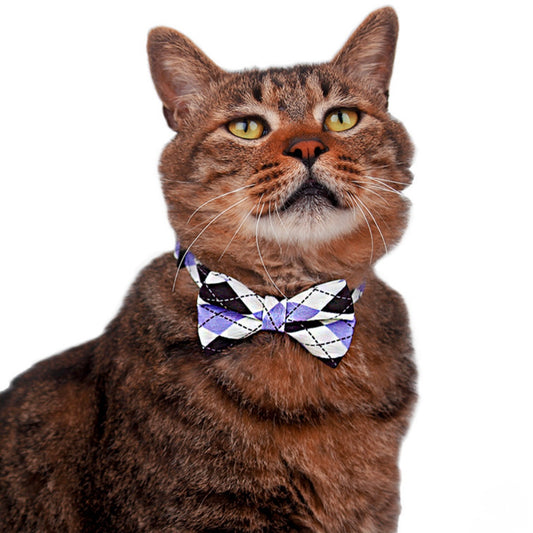 Plaid Bow Tie Cat Collar – Adjustable Breakaway Collar for Stylish Pets