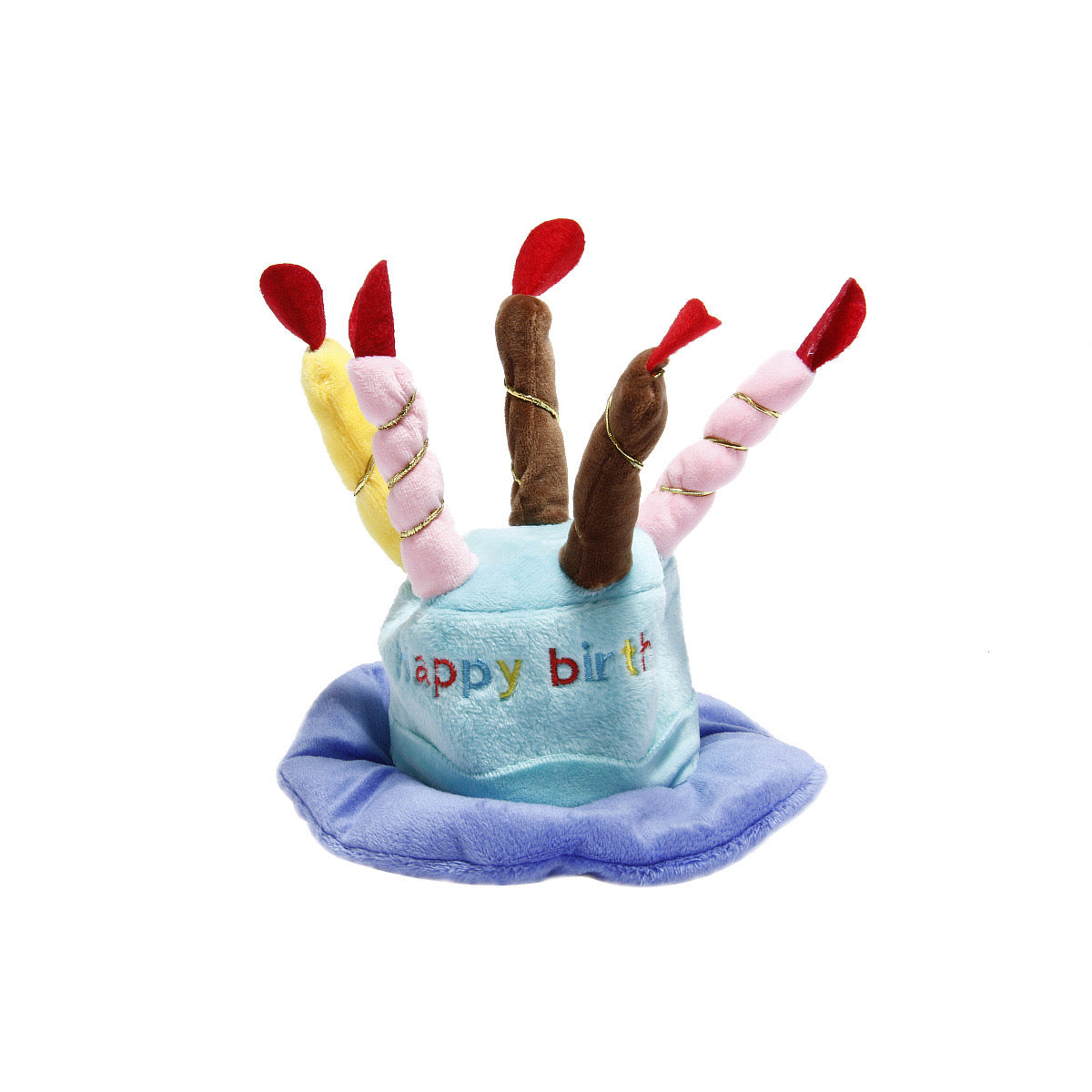 "Happy Birthday Cake Hat for Dogs and Cats – Soft Plush Celebration Cap"