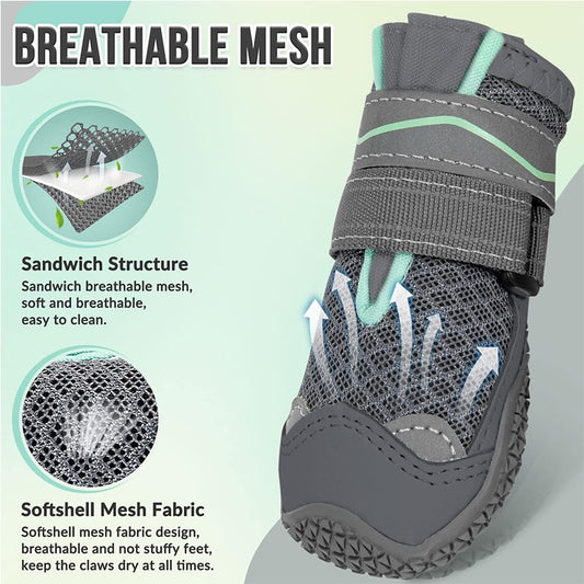 High-Quality Breathable & Protective Dog Boots – Waterproof, Anti-Slip, All-Terrain for Hiking & Snow