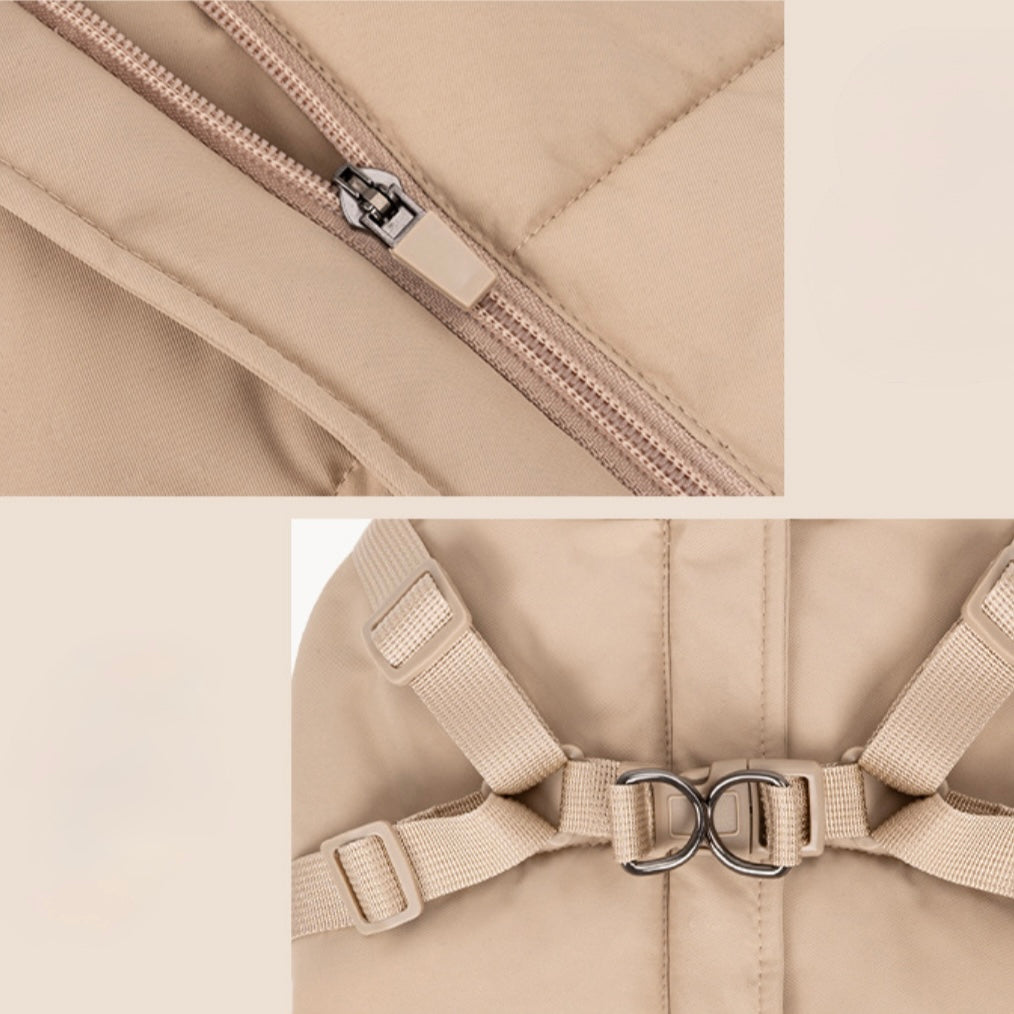 🐾 Dog Winter Puffer Jacket with Harness Hooks