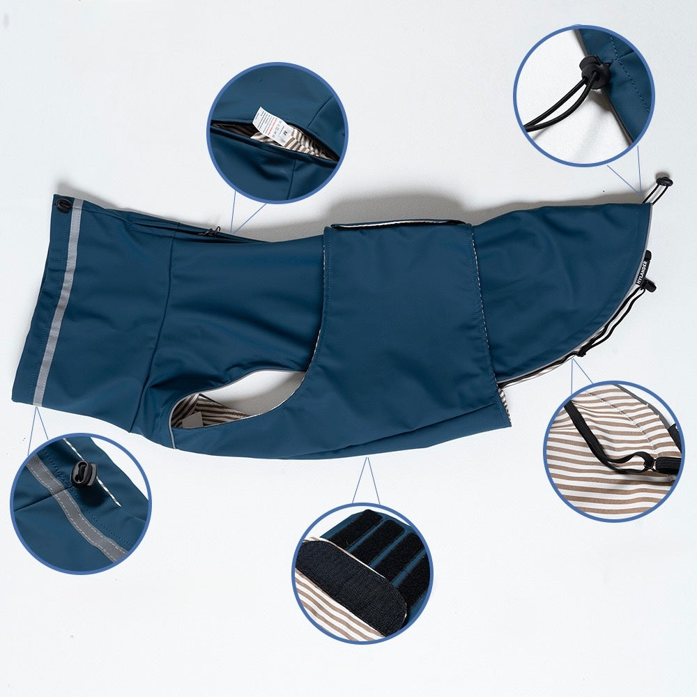Waterproof Dog Jacket/raincoat with Reflective Strips