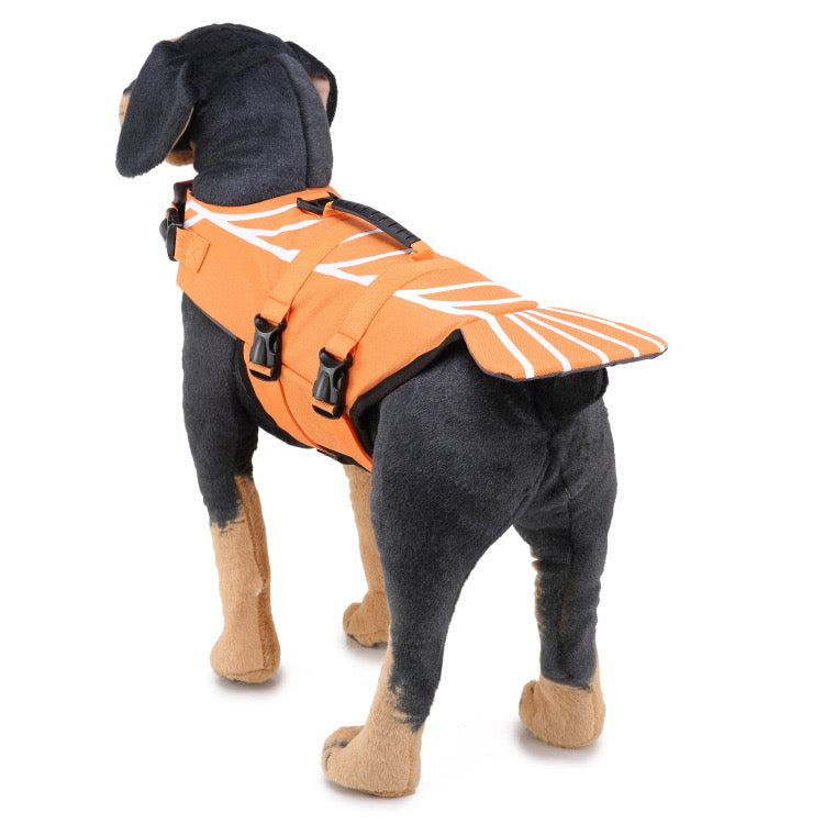 Dog Life Jacket with Safety Handle – Shark & Clownfish Design | Adjustable Pet Swim Vest