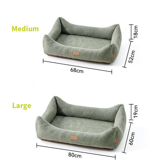 Thick & Soft Canvas Dog Bed with Bolster Sides – Durable, Breathable & Supportive