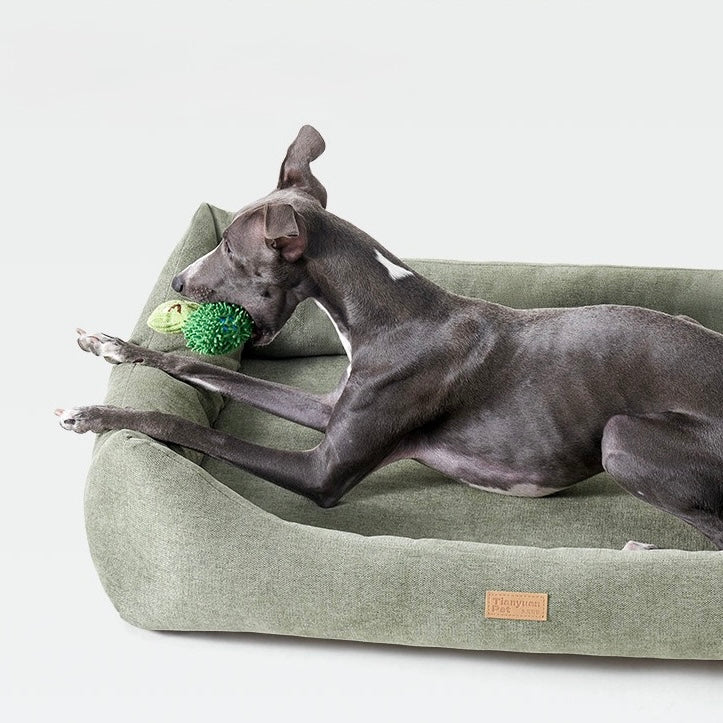 Thick & Soft Canvas Dog Bed with Bolster Sides – Durable, Breathable & Supportive