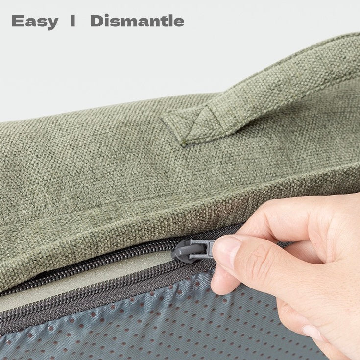 Thick & Soft Canvas Dog Bed with Pillow Support – Washable Cover