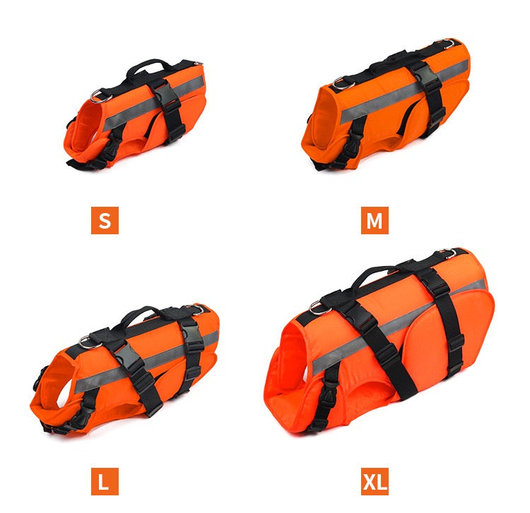 Durable Dog Life Jacket – Reflective, Quick-Dry & Easy to Wear | Secure Handle for Swimming Safety