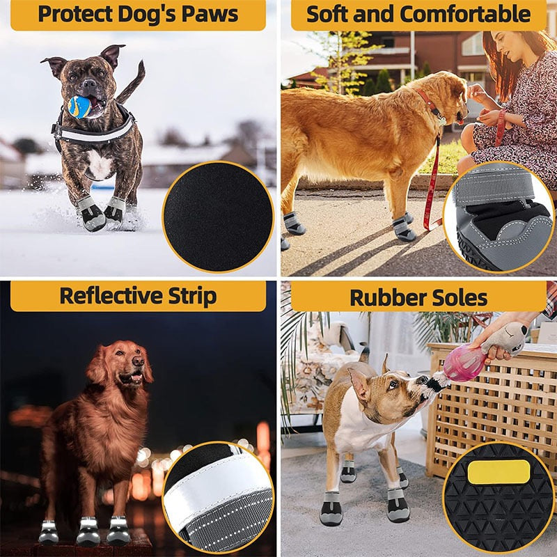 High-Quality Breathable & Protective Dog Boots – Waterproof, Anti-Slip, All-Terrain for Hiking & Snow