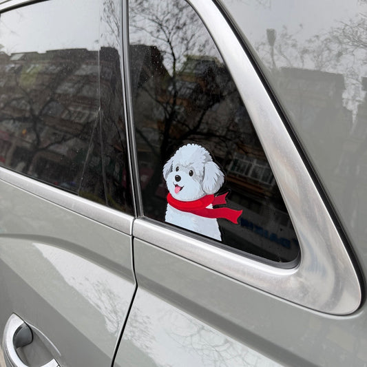 Small Dog Car Window Sticker - Cute Maltese, Pug, Poodle, Frenchie Window Decals | Weather-Proof