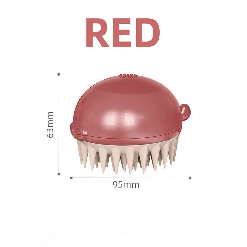 Pet Bath Brush with Shampoo Dispenser – Silicone Dog & Cat Grooming Massage Brush
