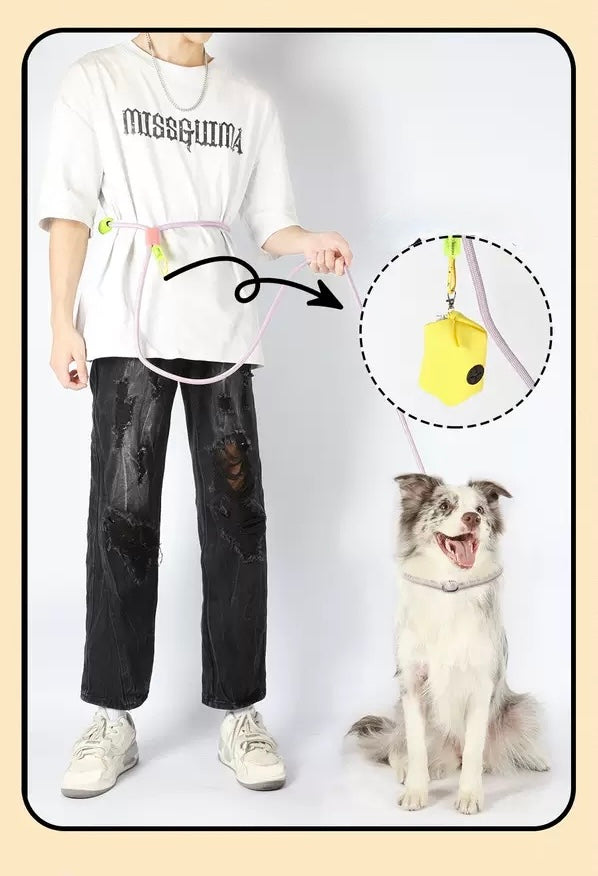 TAGOON 3-in-1 Multi-Functional P-Rope Dog Leash | Crossbody, Waist & Handheld High-Density Rope Lead