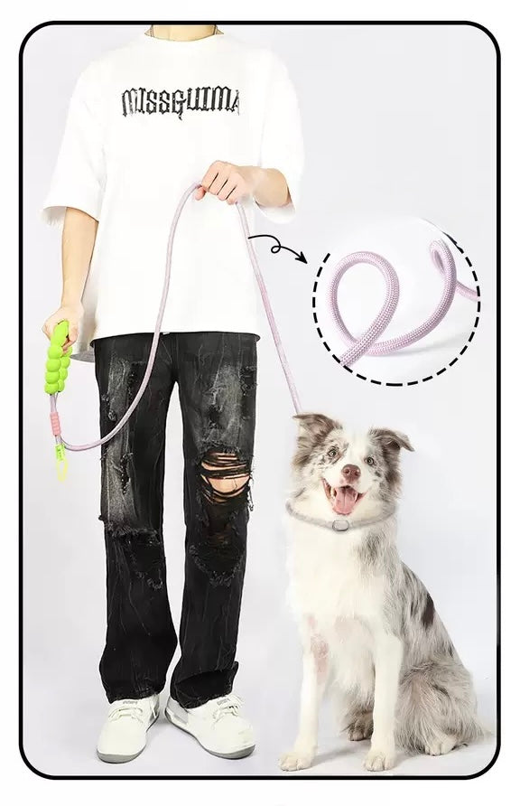 TAGOON 3-in-1 Multi-Functional P-Rope Dog Leash | Crossbody, Waist & Handheld High-Density Rope Lead