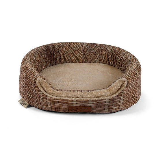 Luxury 2-in-1 Woven Rattan Pet Cozy Cave for Cats & Small Dogs - DD PET