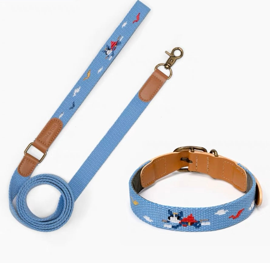 Premium Mosaic Embroidered Dog Collar & Leash Set – Durable, Stylish & Comfortable ✨ - DD PET