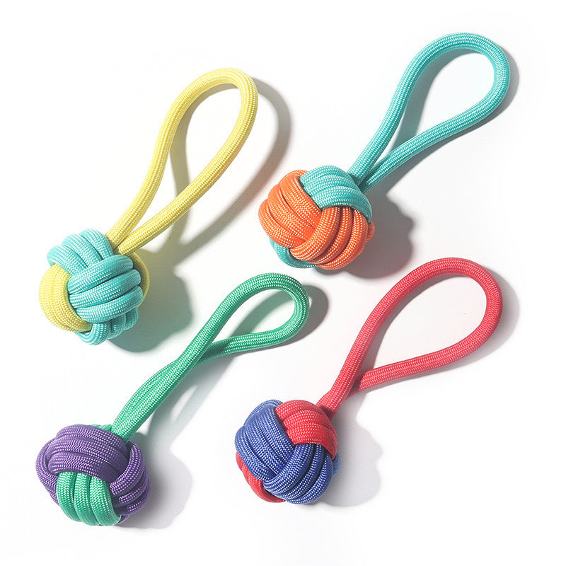 🎯 Rope Ball Tug Toy for Dogs | Colorful & Tough Play Ball - DD PET