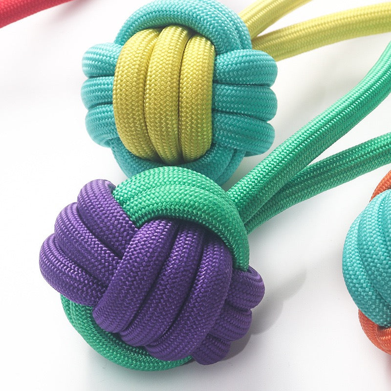 🎯 Rope Ball Tug Toy for Dogs | Colorful & Tough Play Ball - DD PET