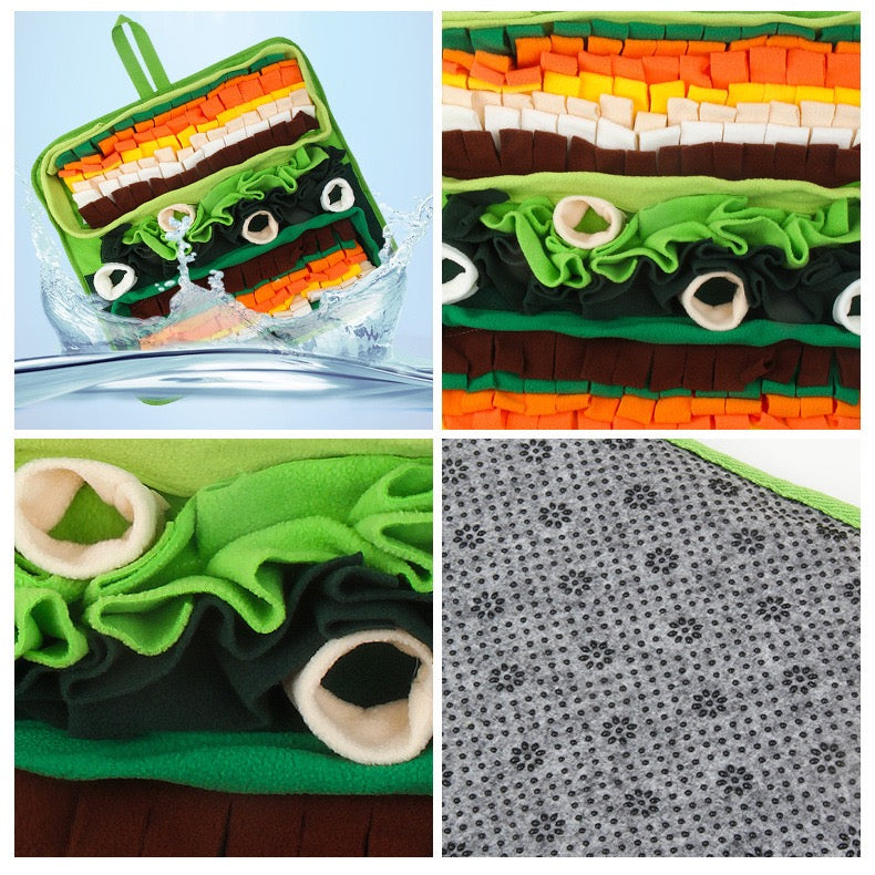 🥬 Interactive Snuffle Mat for Dogs | Multi-Layer Foraging Puzzle Pad - DD PET