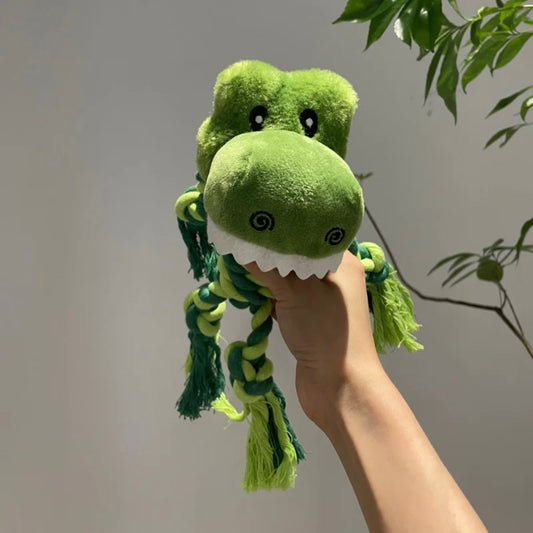Plush Dinosaur Rope Dog Toy – Durable & Interactive Chew Toy - DD PET