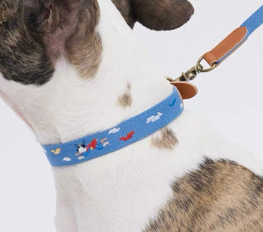 Premium Mosaic Embroidered Dog Collar & Leash Set – Durable, Stylish & Comfortable ✨ - DD PET